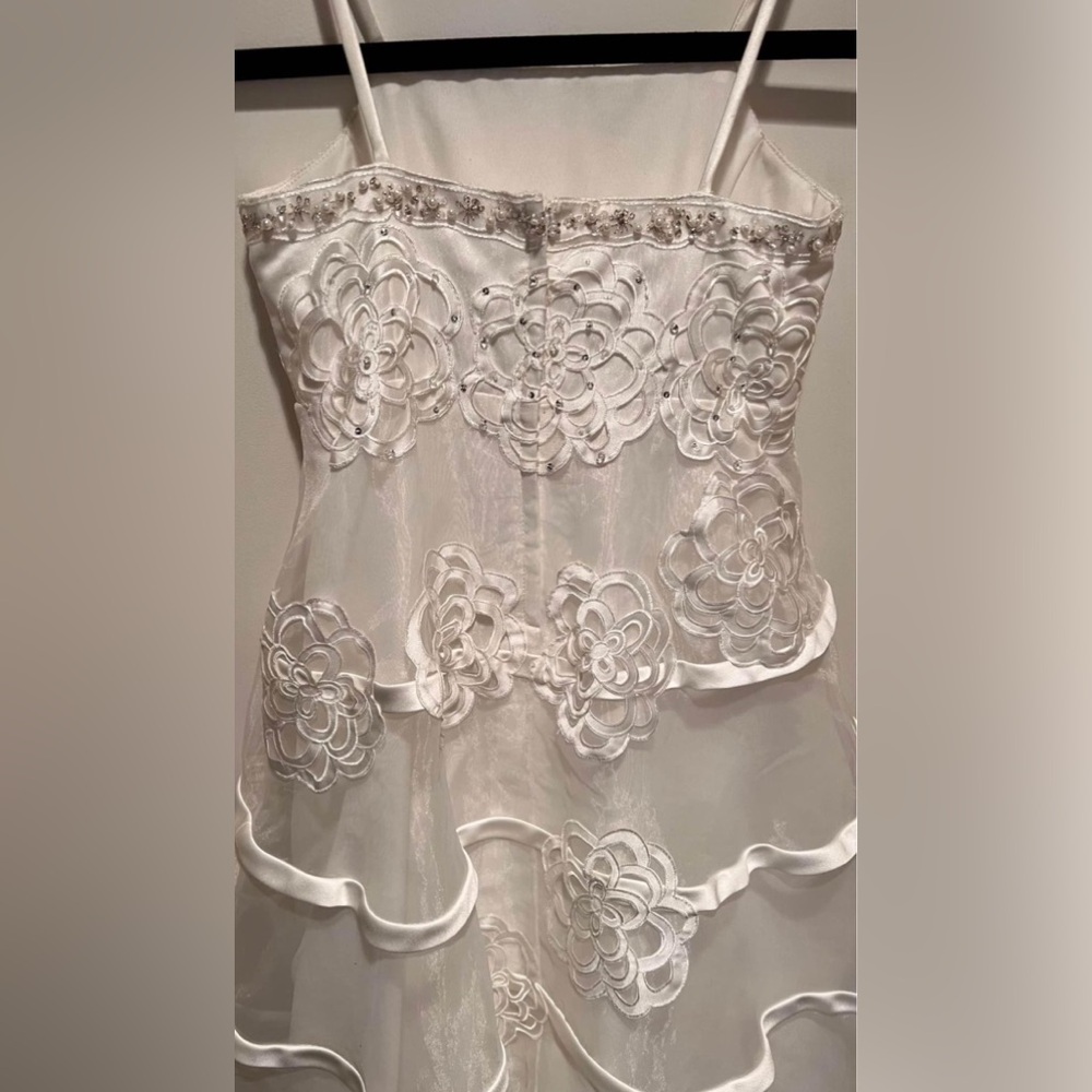David’s Bridal Flower Girl Formal Wear Communion Ivory Embroidered Dress SZ 6/7 - Picture 5 of 8
